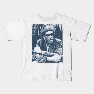 Charles Bukowski - Blue Vintage Color Kids T-Shirt